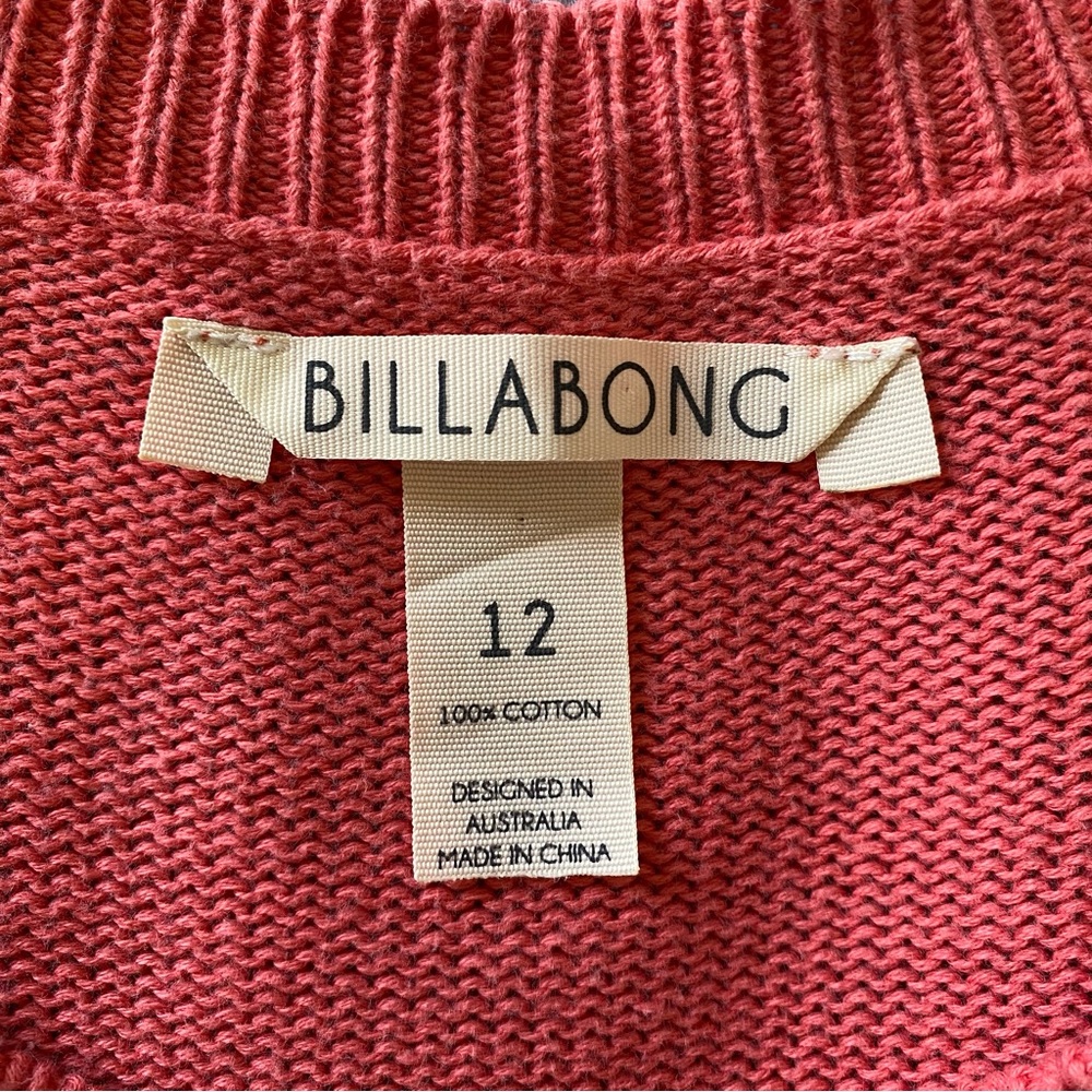 Billabong 100% cotton pink and white love heart jumper. - Picture 5 of 5